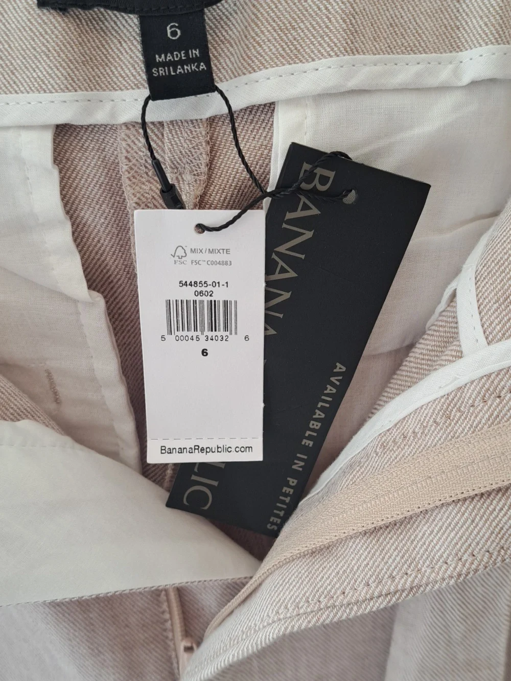 NWT Banana Republic Womens Linen Blend Wide Leg High-Rise Trouser Pants 6‎